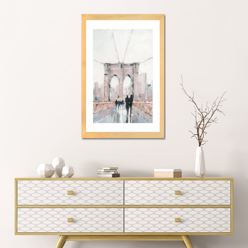 Reproduction d’art, "early morning flâner I" par Ethan Harper, Toile avec cadre en bois beige, H 24 po x l 16 po x P 1 po