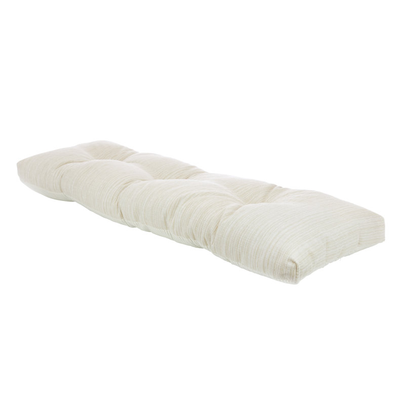 Chenille Non-Slip Bench Cushion, 35" W x 14" D, Cream