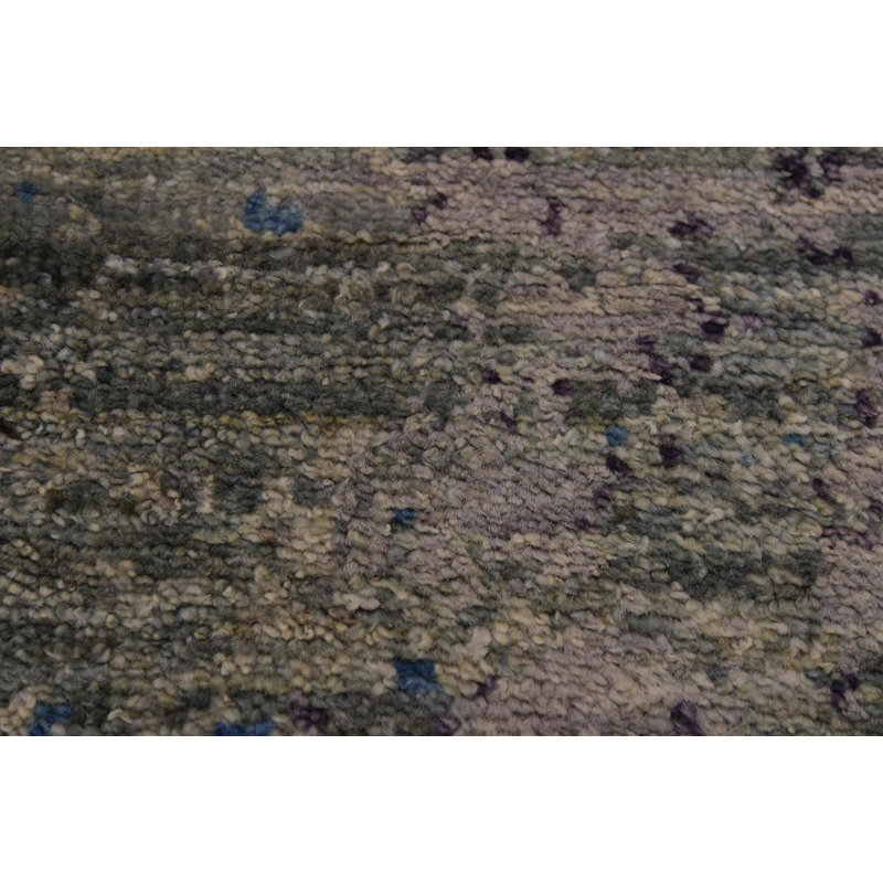 Tapis de couloir d'intérieur brun en laine noué à la main 1 pi 11 po x 6 pi 2 po Mckay