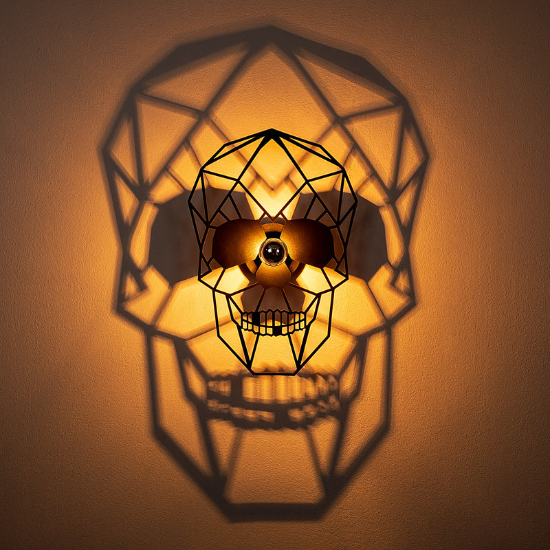 Lampe murale moderne noire, corps en panneau de fibres à densité moyenne avec capuchon en fer, 13,8 x 4,7 x 19,7 pouces | Douille E27 (40 W maximum) | Certifié IP20, connectable à un câble ou à une fiche | Éclairage de fantaisie élégant pour la d