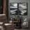 Art mural encadré, rétro, antique, classique pour chambre à coucher - 16 po x 24 po x 2 panneaux