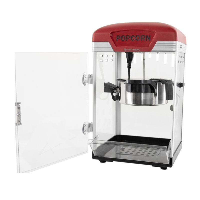 West Bend Theater Crazy 4 Qt. Popcorn Machine, In Black, Red