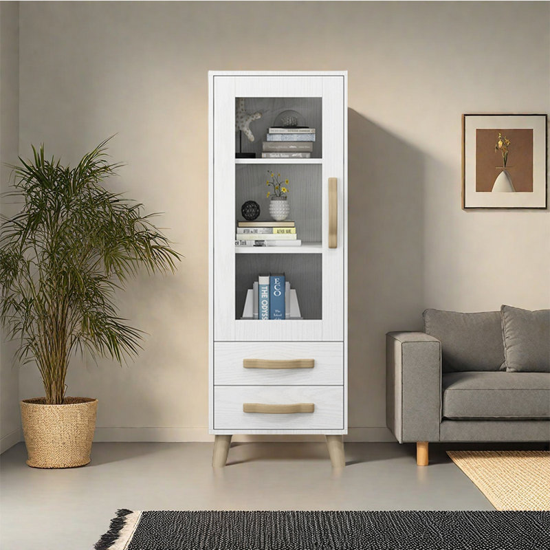 Bibliothèque de rangement simple de style américain, (3 tablettes) H 55,12 po x l 19,69 po x P 13,78 po