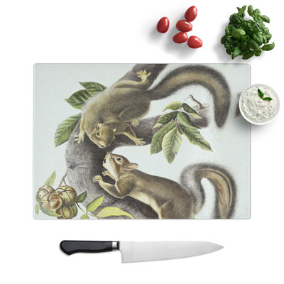 Glass Hare Squirrels by J.W. Audubon Chopping Board