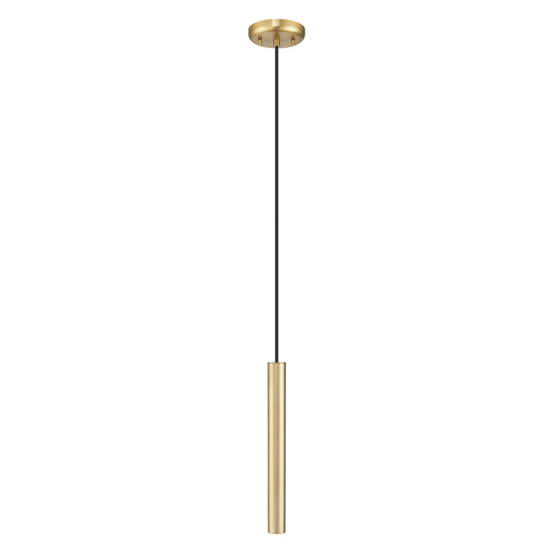 Luminaire suspendu 1 lumière Normani, H 12 po x l 4,75 po, Or brossé
