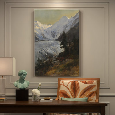 The Morteratsch Glacier with the Piz Bernina -Gallery Wrapped Canvas by Edward Theodore Compton