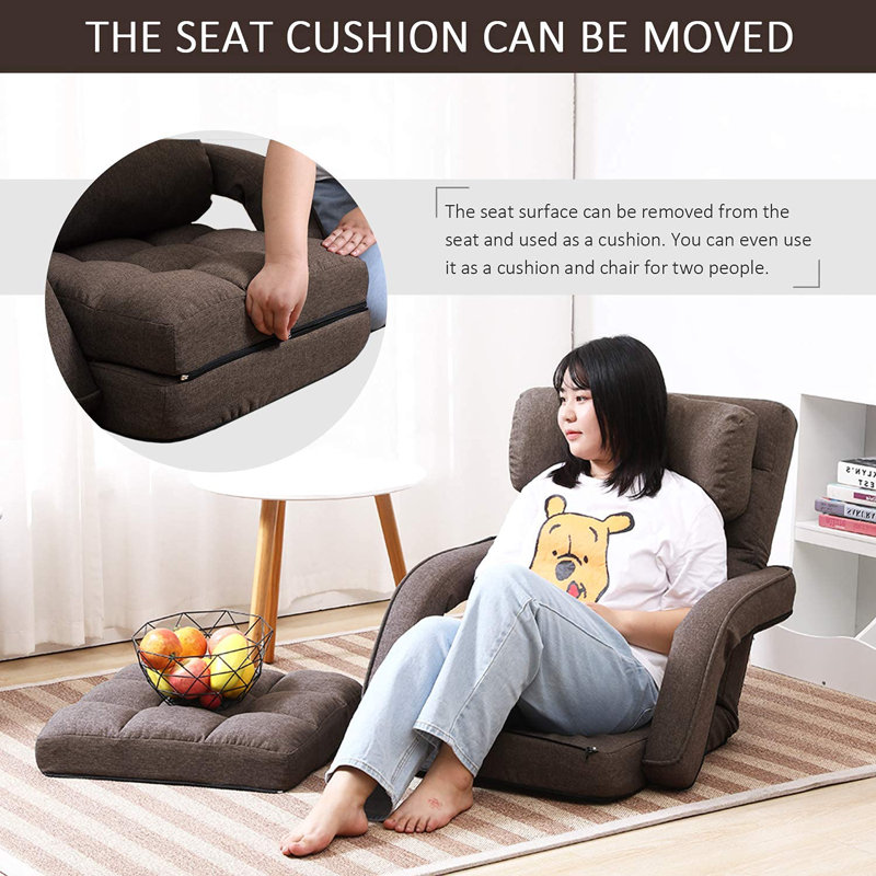 Fauteuil de jeu inclinable pour adultes avec accoudoirs, Brun