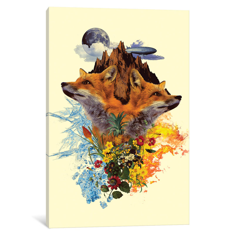 « loup », impression sur toile tendue encadrée, H 26 po x l 18 po x P 1,5 po