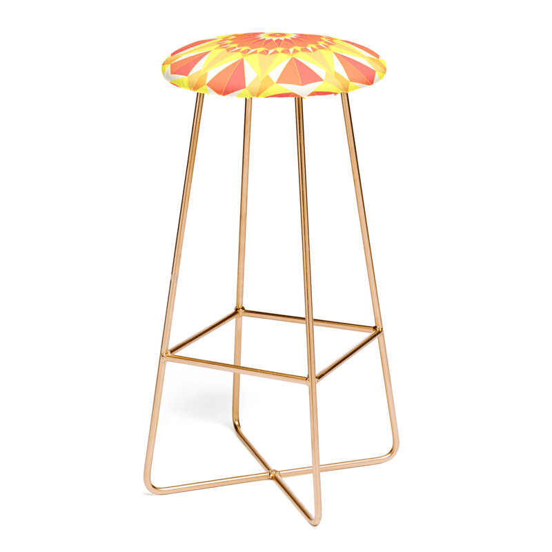 Upholstered Counter Stool with Metal Frame