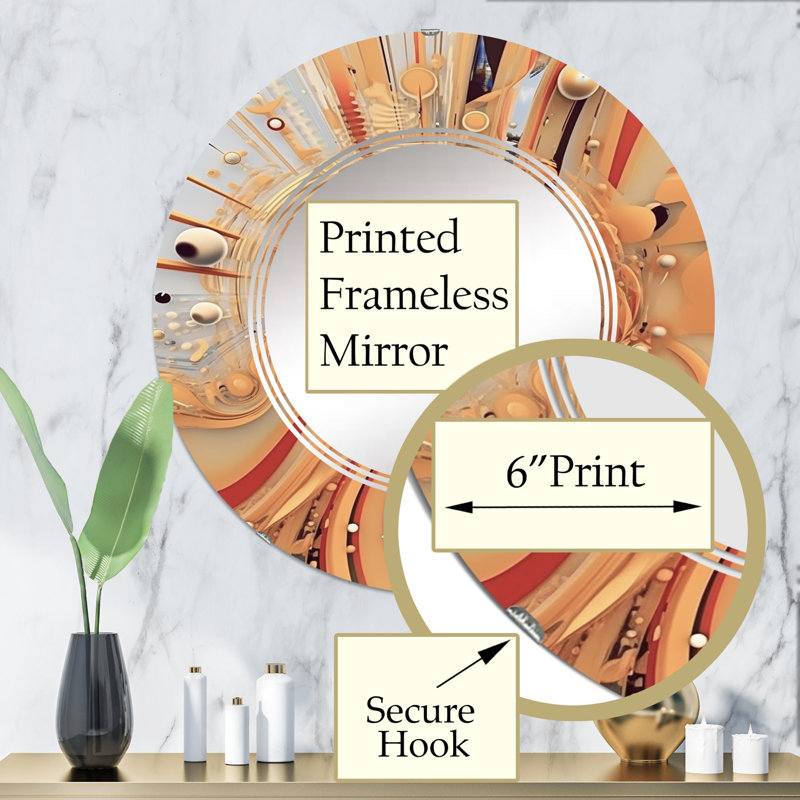 Leamontview - Miroir mural moderne rond, 32 po x 32 po