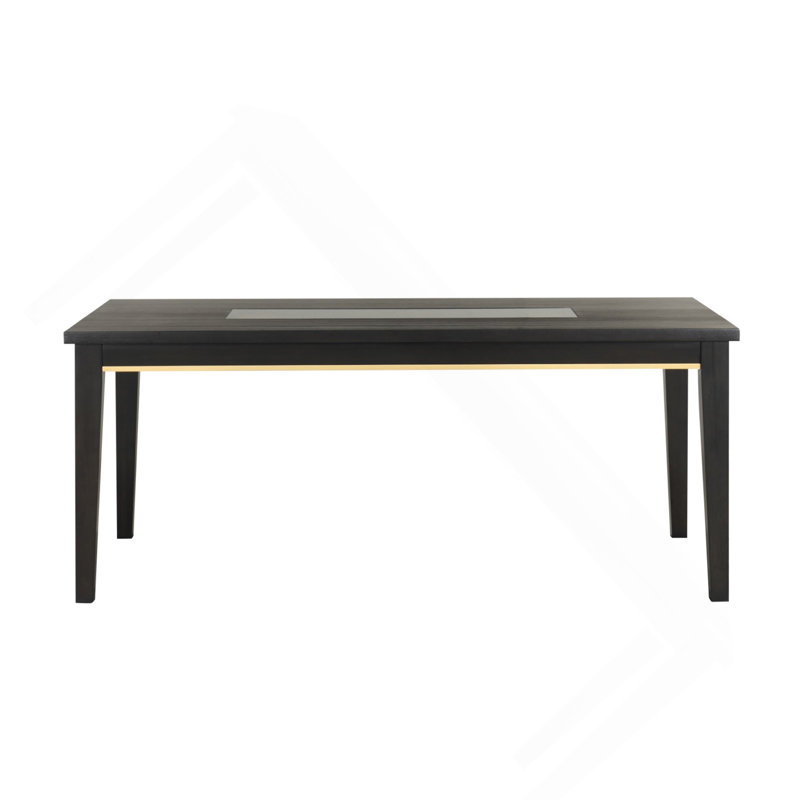 Contemporary Espresso Dining Table Mirror Insert 1Pc Rectangle Table Kitchen Dining Room Furniture