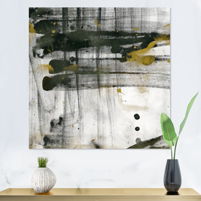 «Black and White Frozen Grunge Art», reproduction d'art sur toile encadrée