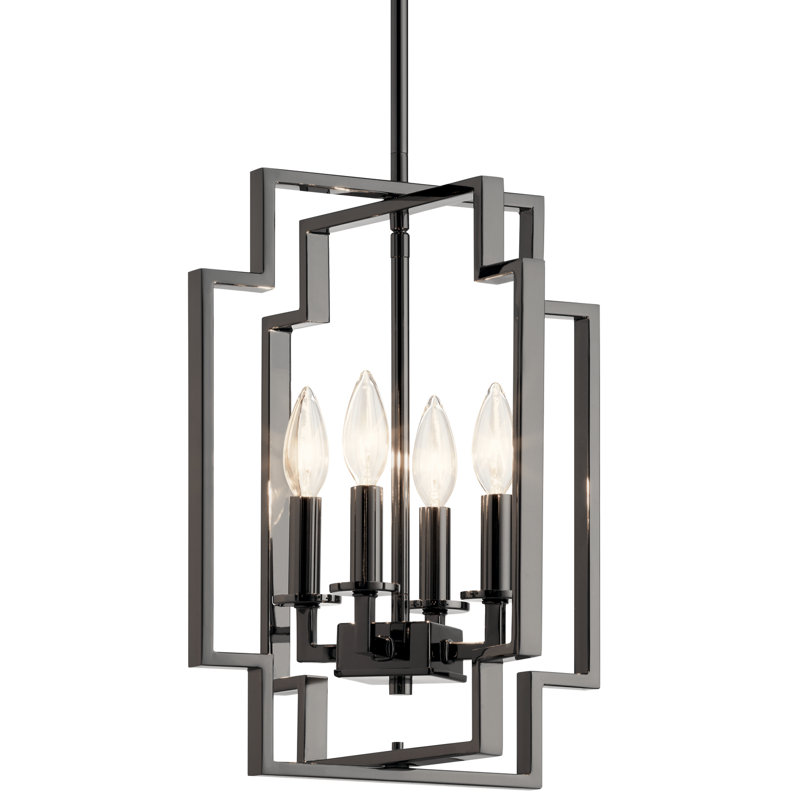 Contemporary Midnight Chrome 4-Light Incandescent Pendant