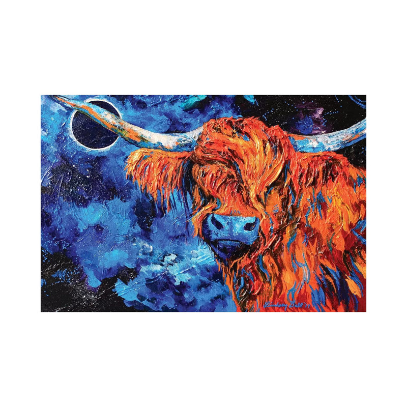 Total Eclipse Of Highland by Lindsey Dahl - Wrapped Canvas Painting, 20.32 cm H x 30.48 cm W