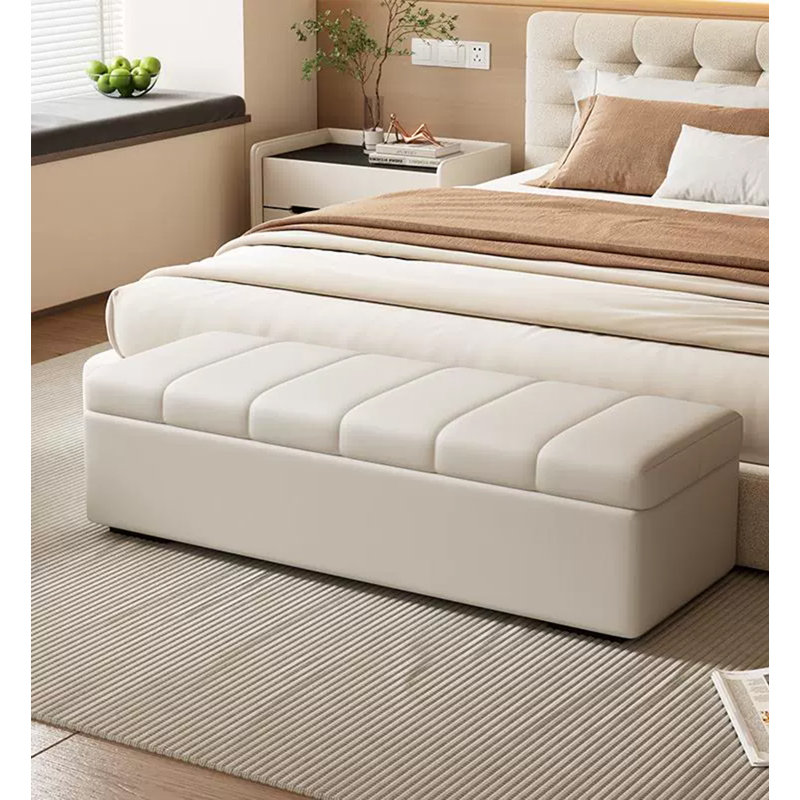 Bright-Toned Rectangular Storage Ottoman
