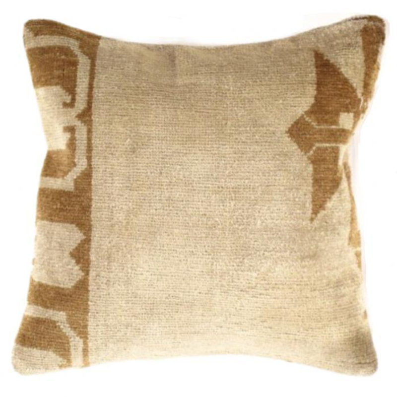 Wool Square Pillow Cover & Insert, White Floral Abstract 1