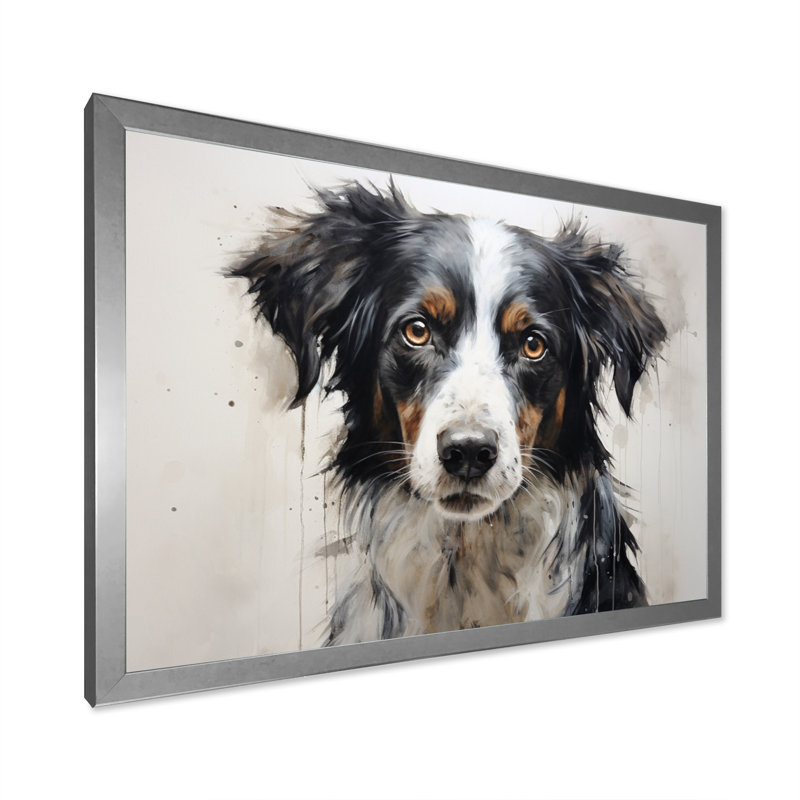 Dog Faithful Companion I - imprimé, H 16 po x l 32 po x P 1 po, Cadre simple argenté