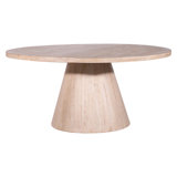 Ross Round Reclaimed Pine Cone Shaped Pedestal Base Dining Table
