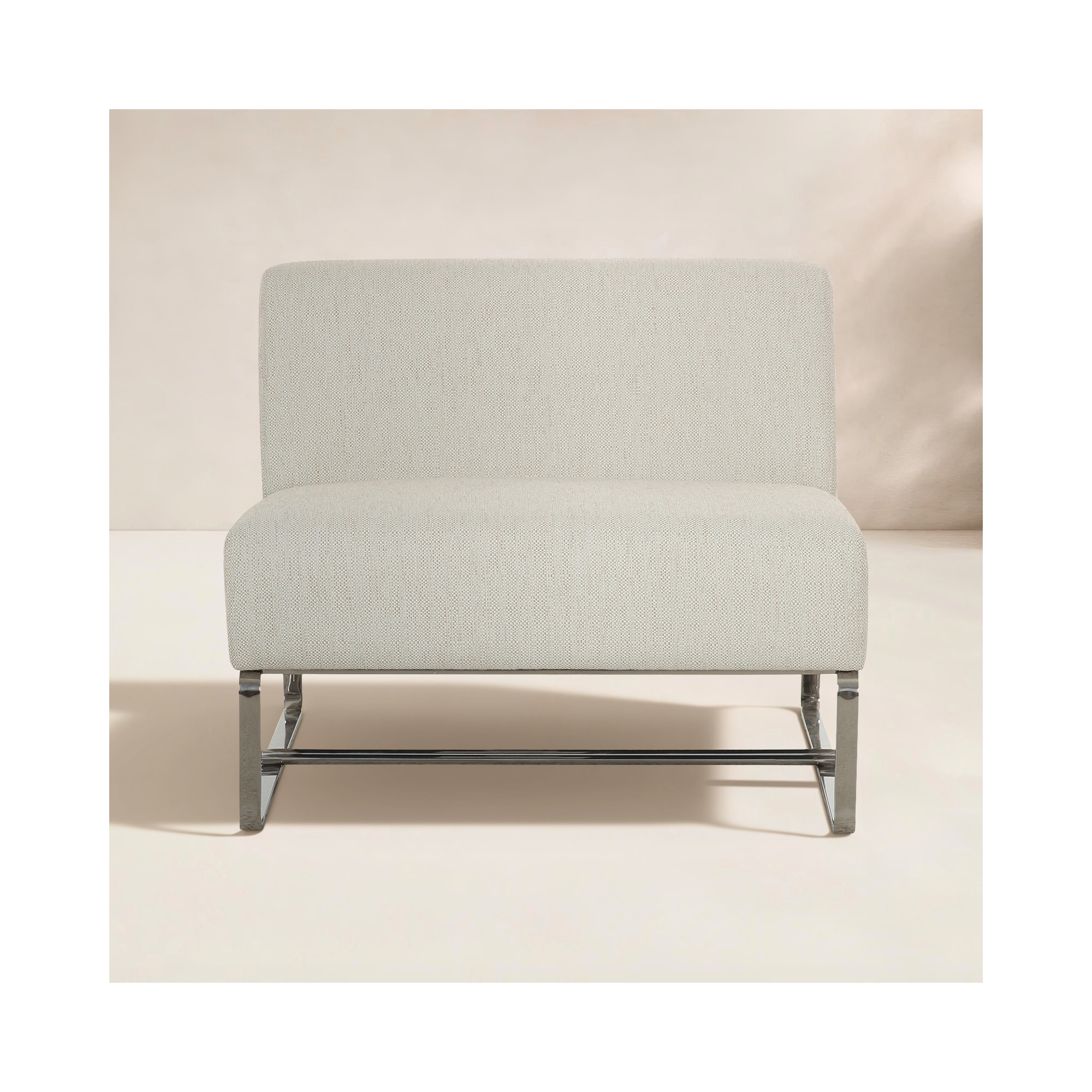 Necci Outdoor Accent Chair, Flecked Beige Performance Basketweave