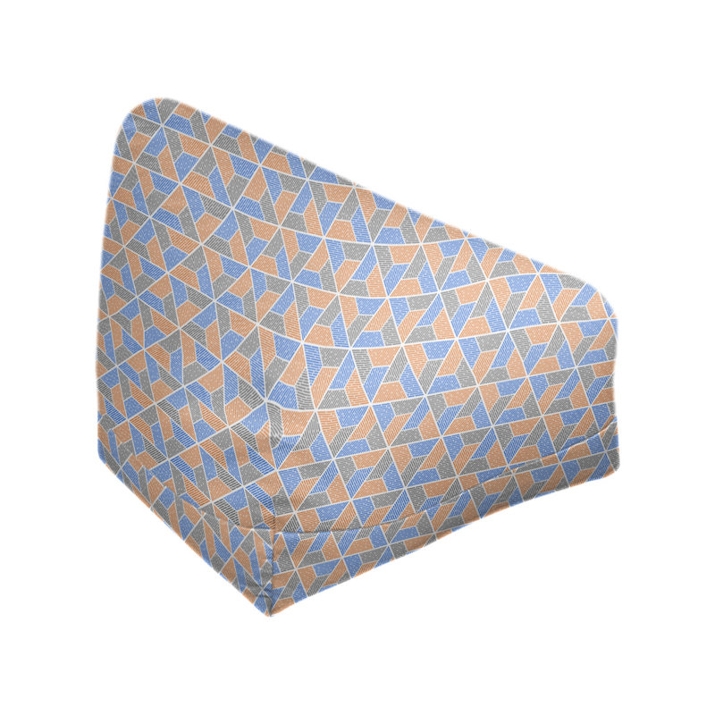 Fauteuil à billes Leffel, H 38 po x L 42 po x P 29 po, Pouf fauteuil, Bleu ardoise/saumon foncé/gris mat