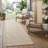 2' X 8' Beige Geometric Washable Indoor Outdoor Runner Rug