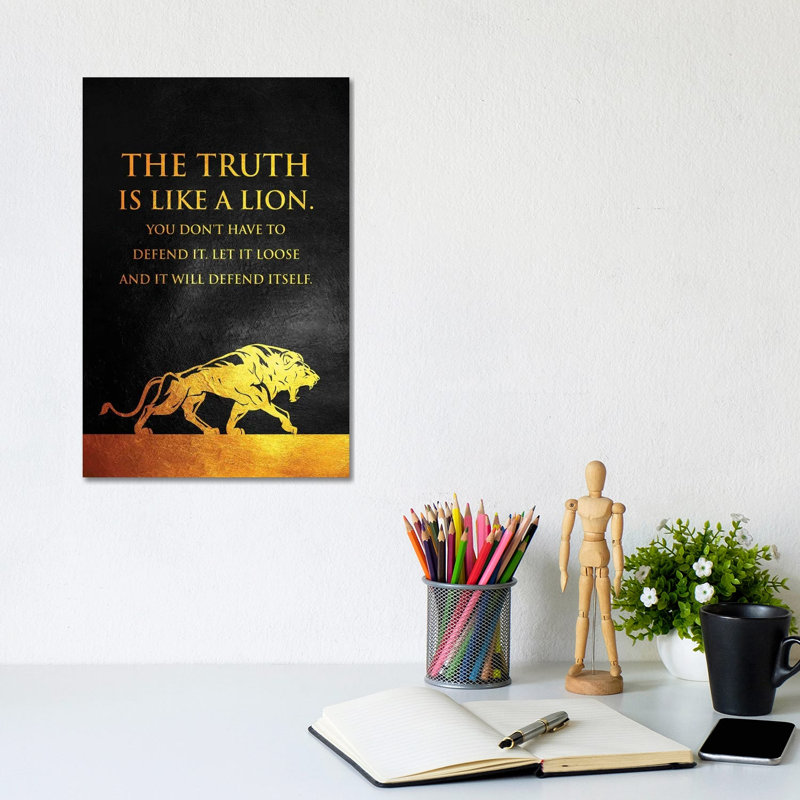 Lion Truth 1 Piece Wrapped Canvas Painting, 20.32 cm H x 30.48 cm W x 1.91 cm D