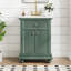 Meuble-lavabo moderne de 24 po avec tiroir basculant et charnières à fermeture en douceur, armoire de salle de bain avec structure ouverte au dos, pieds tournés en boule avec élégance française-908786709-908786711