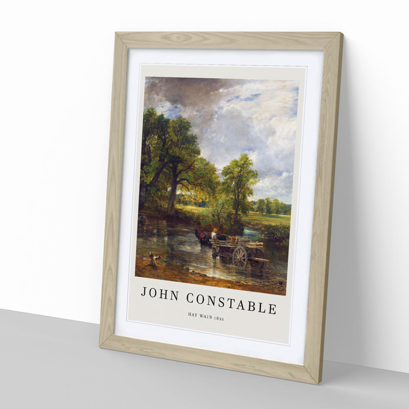 The Hay Wain by John Constable - Framed Print, Oak Framed, 48cm H x 36cm W x 2cm D