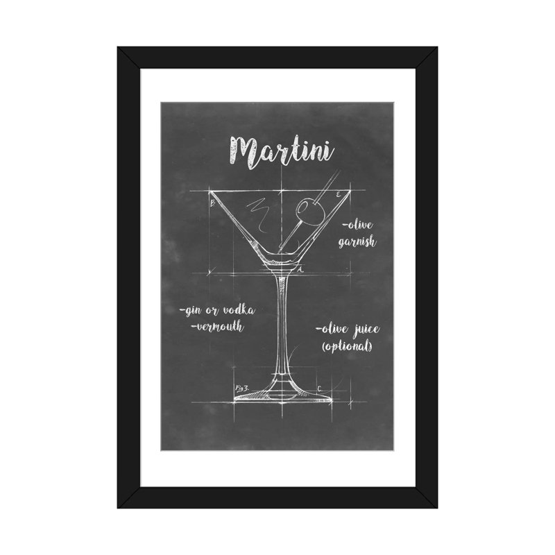 « mixologie v », art textuel sur toile, H 32 po x l 24 po x P 1 po, Papier d'art encadré noir, Blanc
