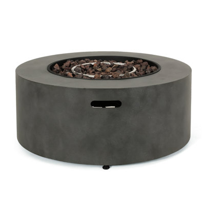 Round Iron Fire Pit, 40,000 , Propane - Fueled, Smokeless, , Quick Electronic Ignition, No Assembly, Stone Gray, 32 Inches Wide, Deep, 13.5 High, 39.14 Lb Smokeless Start,