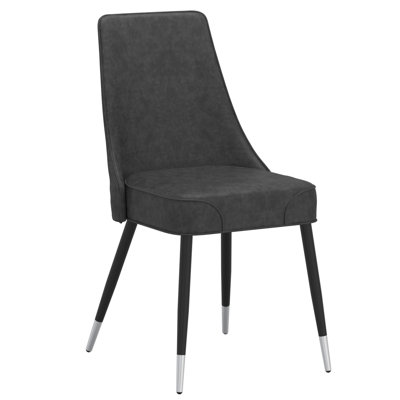 Ensemble de 2 chaises de salle à manger David en gris et noir rétro