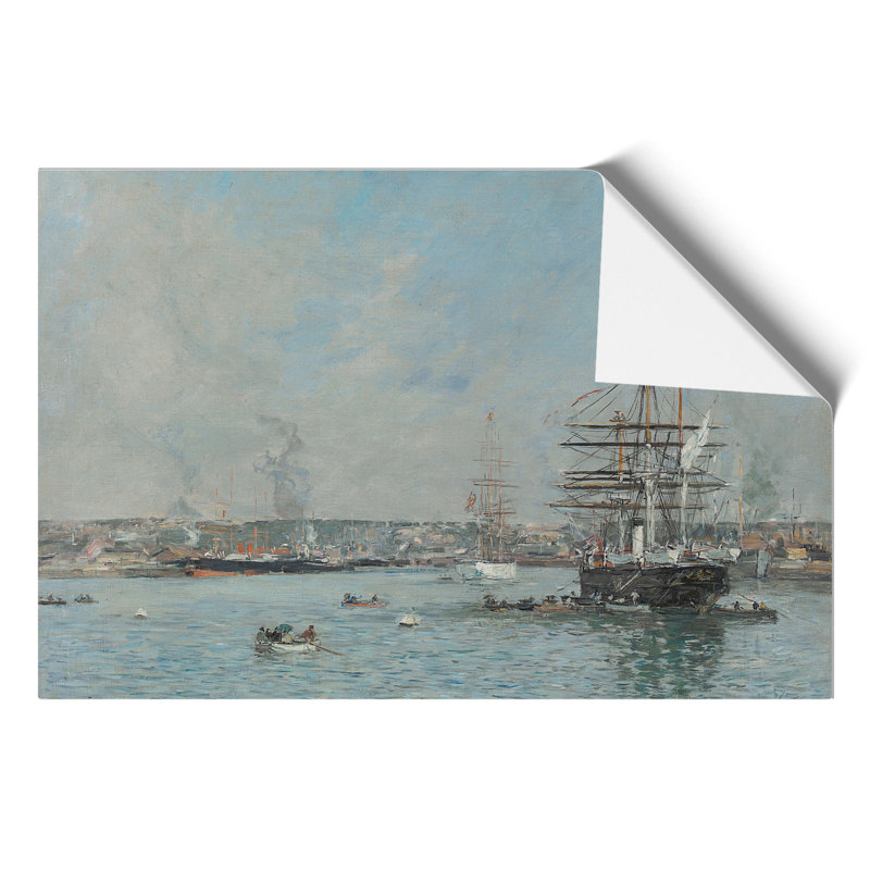 Ship In Le Havre by Eugene Boudin - No Frame Painting, 21cm H x 30cm W x 0.1cm D