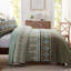 Ensemble de courtepointe 2 pièces pour lit simple - couvre-lit léger en microfibre et 1 taie décorative, motif aztèque vert olive Boho, surdimensionné 68 po x 86 po, couvre-lit toutes saisons-122570584-122570587