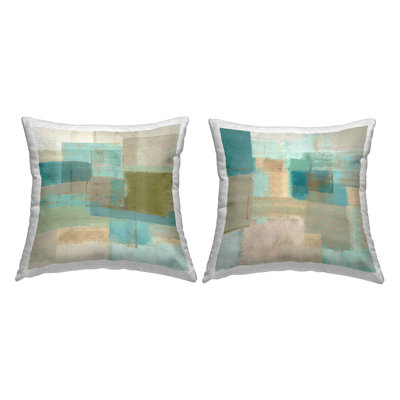 Tropical Overlapping Leaves 2 Piece Outdoor Printed Pillow Set by Andrea Haase
