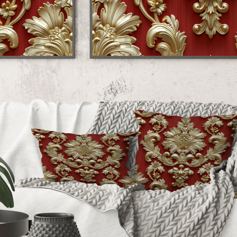 Coussin lombaire doré et doré