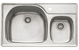 Évier de cuisine en acier inoxydable à double cuve 33 "Prestige