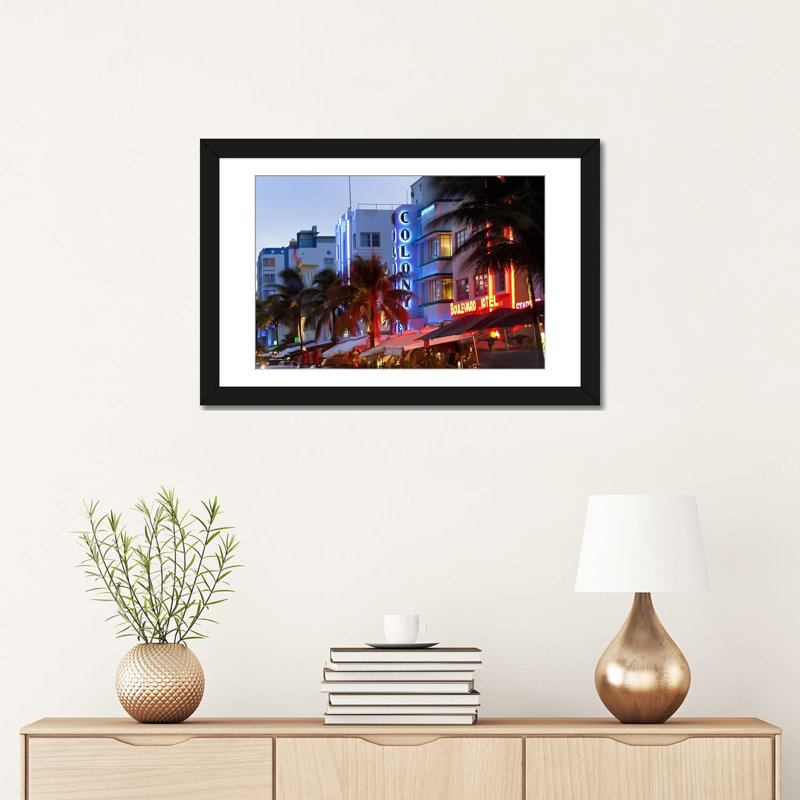 «Miami-Dade County, Florida» par Gustav Klimt, reproduction de photo sur toile, Papier d'art encadré noir, Blanc