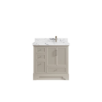 Alys 36 " W Freestanding Standard Free Standing 1 Single Vanity Bathroom Vanity With Quartz Top
