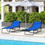Chaise de patio pliante - 4 inclinables, filet respirant, bleu plage supplémentaire