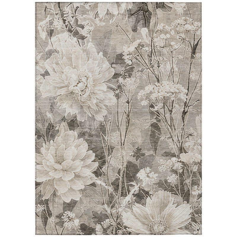 Machine Washable Indoor/Outdoor Chantille ACN2936 Floral Rug, 10' x 14'
