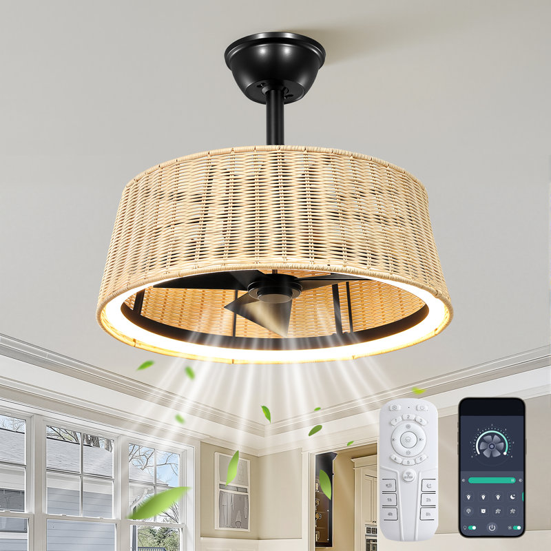 Ventilateur de plafond 20 po avec lumière Boho
