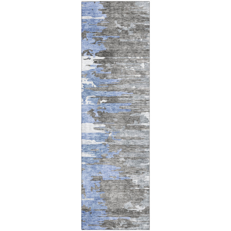 Premium Machine Washable Prisco Blue Rug