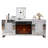 Diamond Mirrored Tv Stand For 55+ Inch Tv, Mantel Freestanding Heater W/7 Colors Changing &3d Realistic Flame Effect, No Installation