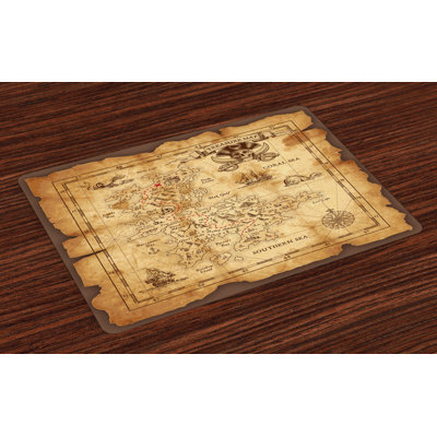 Paige Island Old Paper Treasure Map Placemat