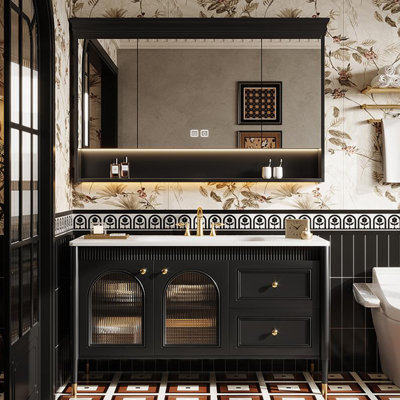 American-style retro light luxury bathroom cabinet
