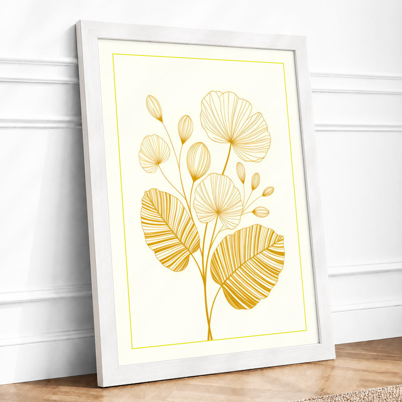 Delicate Study Botanical - Framed Print, A1 - 84.1 x 59.4 cm, White