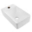 Mini-lavabo de salle de bain rectangulaire encastré mural moderne en céramique l 15 po x P 8,5 po Felix, trou de robinet à gauche, blanc brillant