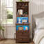 2 Drawers Farmhouse Tall Nightstand with Charging Station and Bookshelf-459524281-466995368