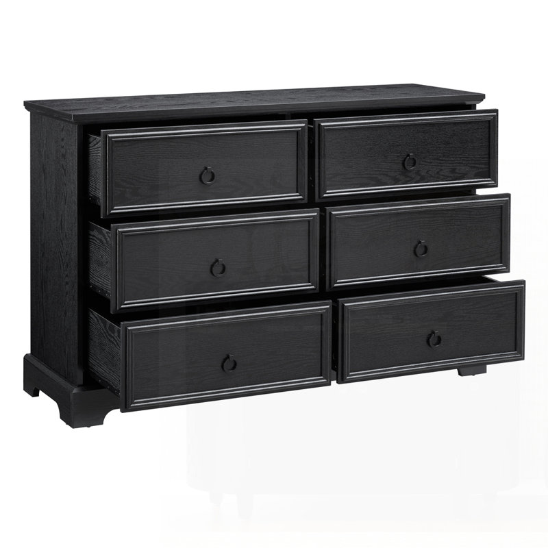 Commode 6 tiroirs Modern Farmhouse, Noir