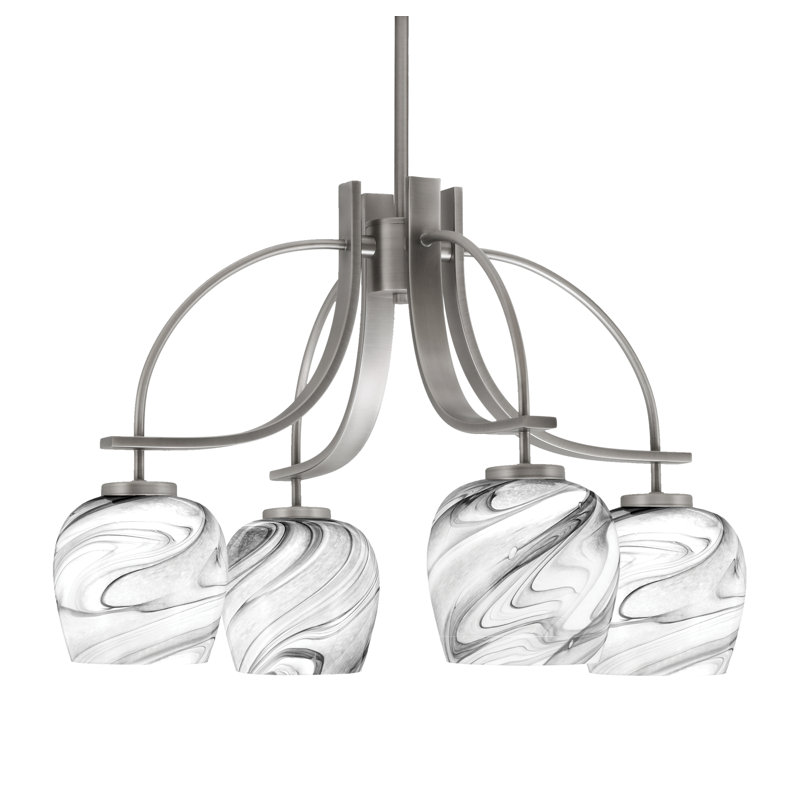 Lustre encastré avec lumière onyx Cavella, H 15,5 po x l 25,25 po x P 25,25 po, Graphite, 4